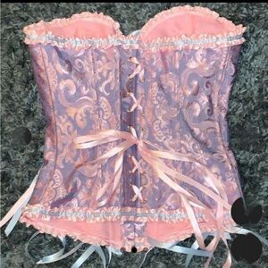 Pink and Purple Brocade Corset